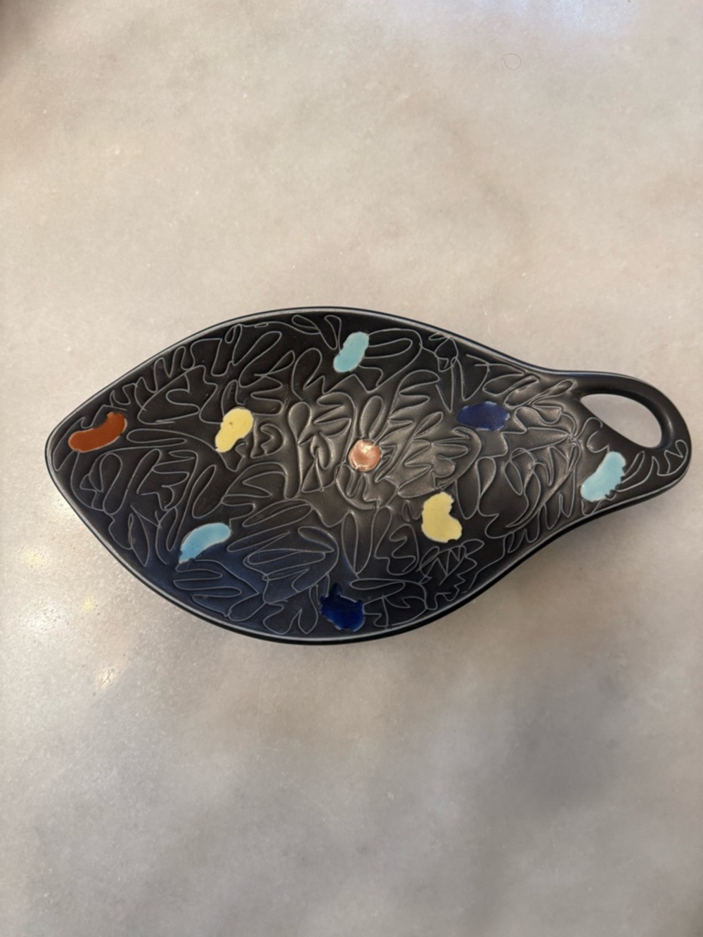 Vintage Lapid Israel Enameled
Pottery Dish